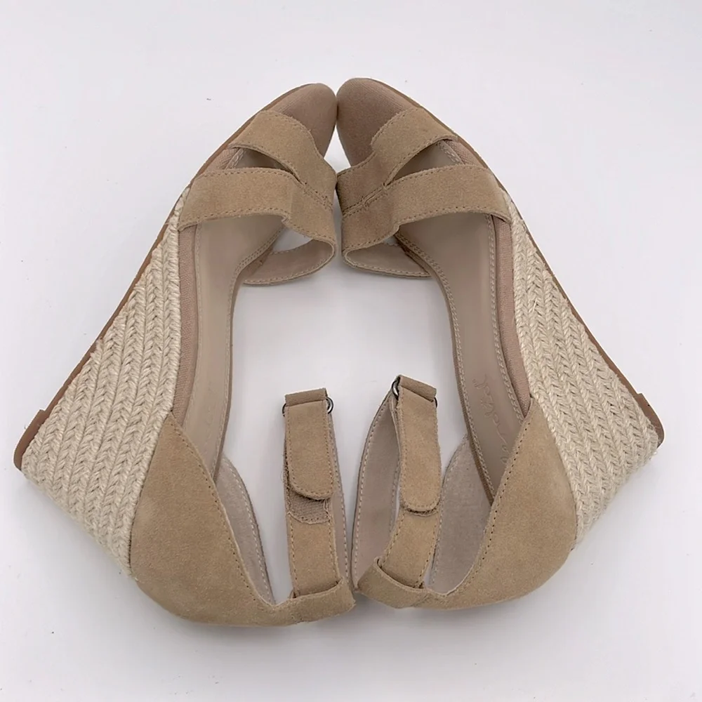 Splendid women’s Miner wedges suede leather sandals ankle strap Espadrille SZ 10